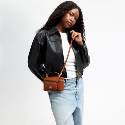 Coach Rainer Crossbody Bag 18 With Pocket - Gold/Cinnamon
