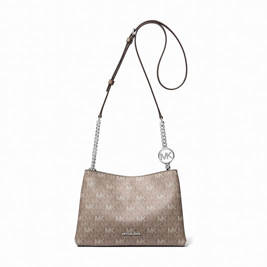 Michael Kors Christina Small Signature Logo Crossbody Bag - MUSHROOM