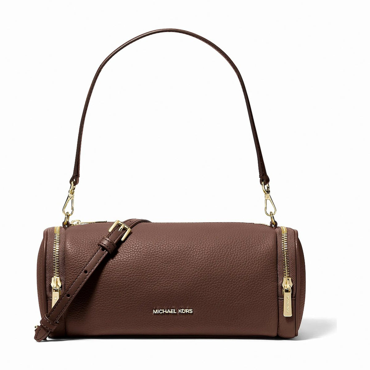 Michael Kors Jet Set Travel Small Pebbled Leather Convertible Crossbody Bag - NUTMEG