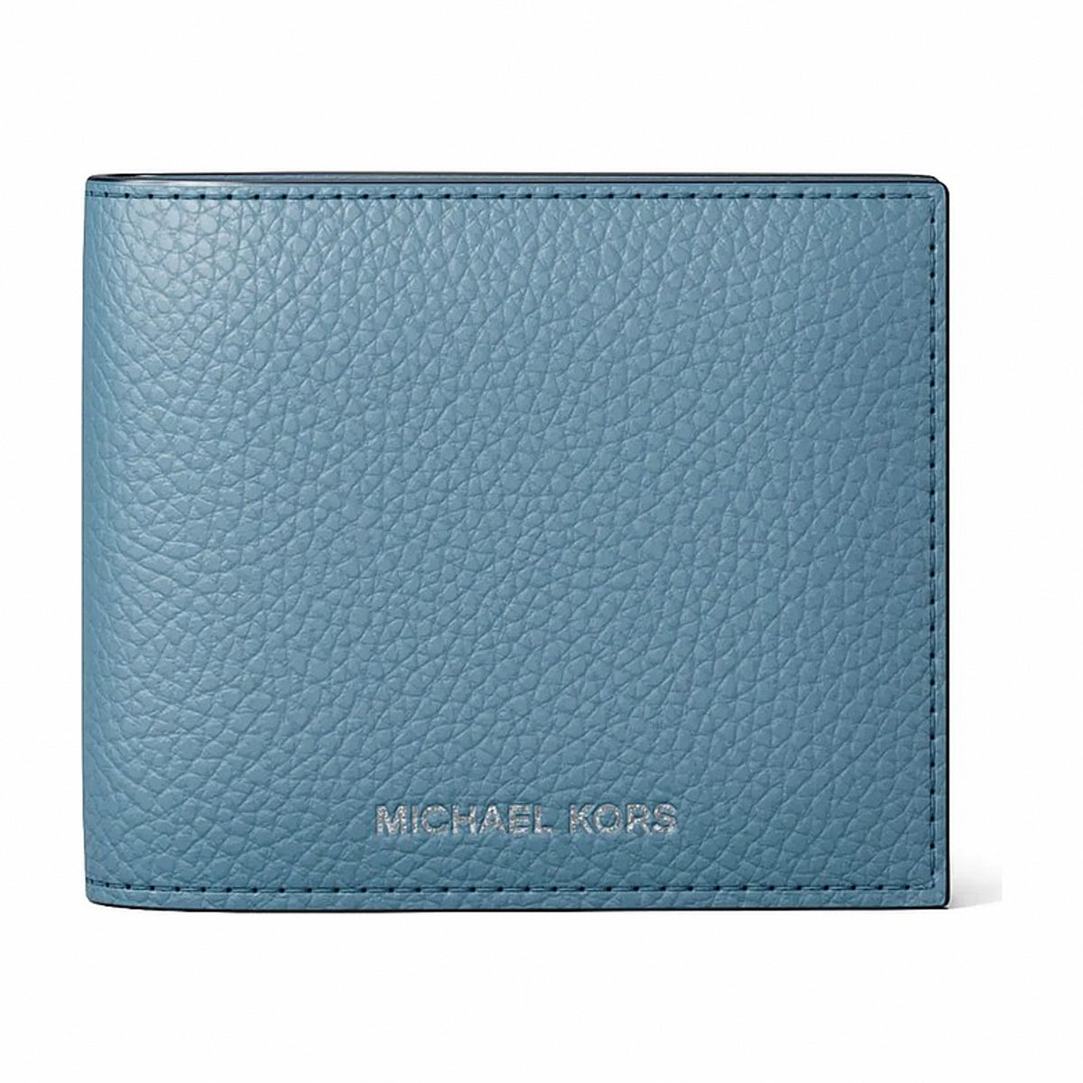 Michael Kors Cooper Pebbled Leather Billfold Wallet With Passcase - DENIM