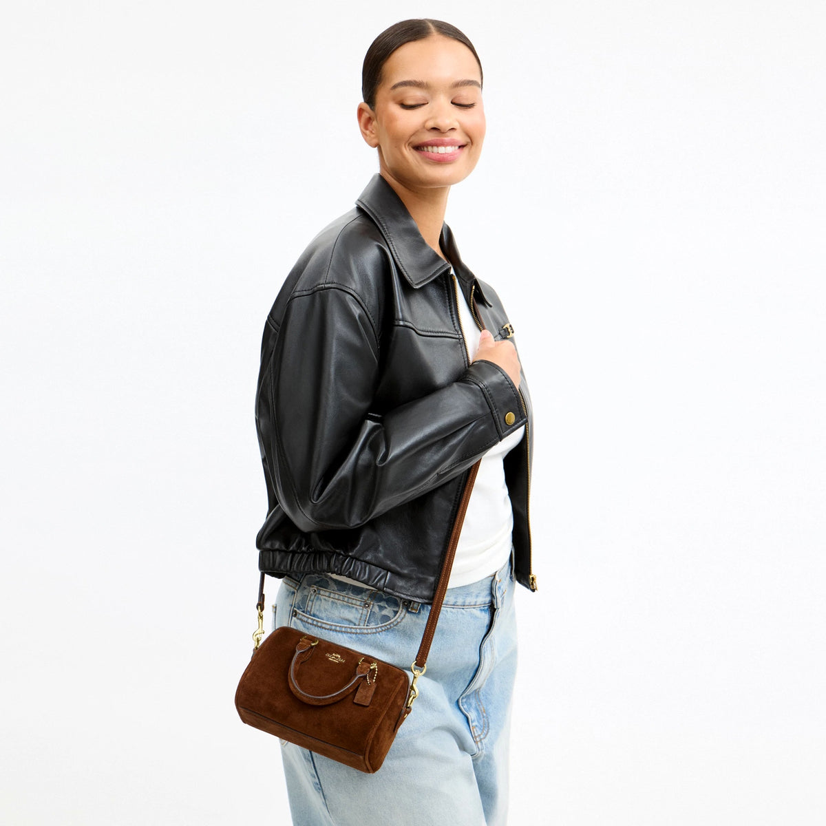Coach Mini Rowan Crossbody Bag - Gold/Warm Brown