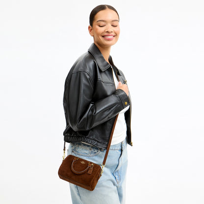 Coach Mini Rowan Crossbody Bag - Gold/Warm Brown