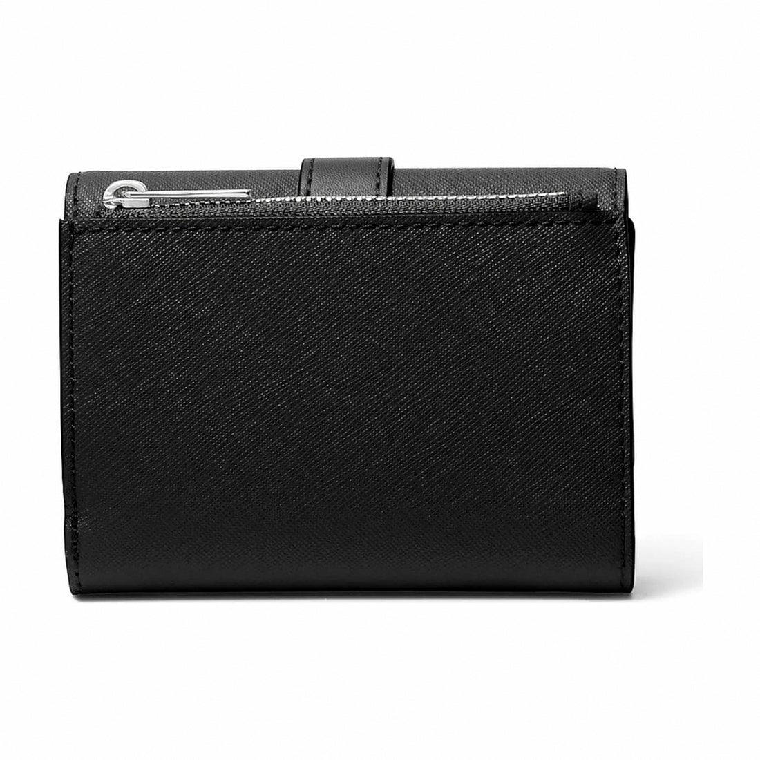 Michael Kors Greenwich Medium Leather Trifold Wallet - BLACK