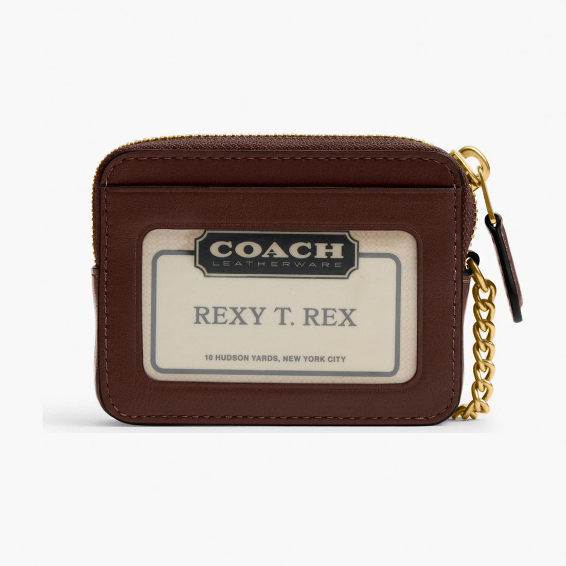 Coach Essential Chain Card Case - Brass/Maple