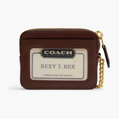 Coach Essential Chain Card Case - Brass/Maple