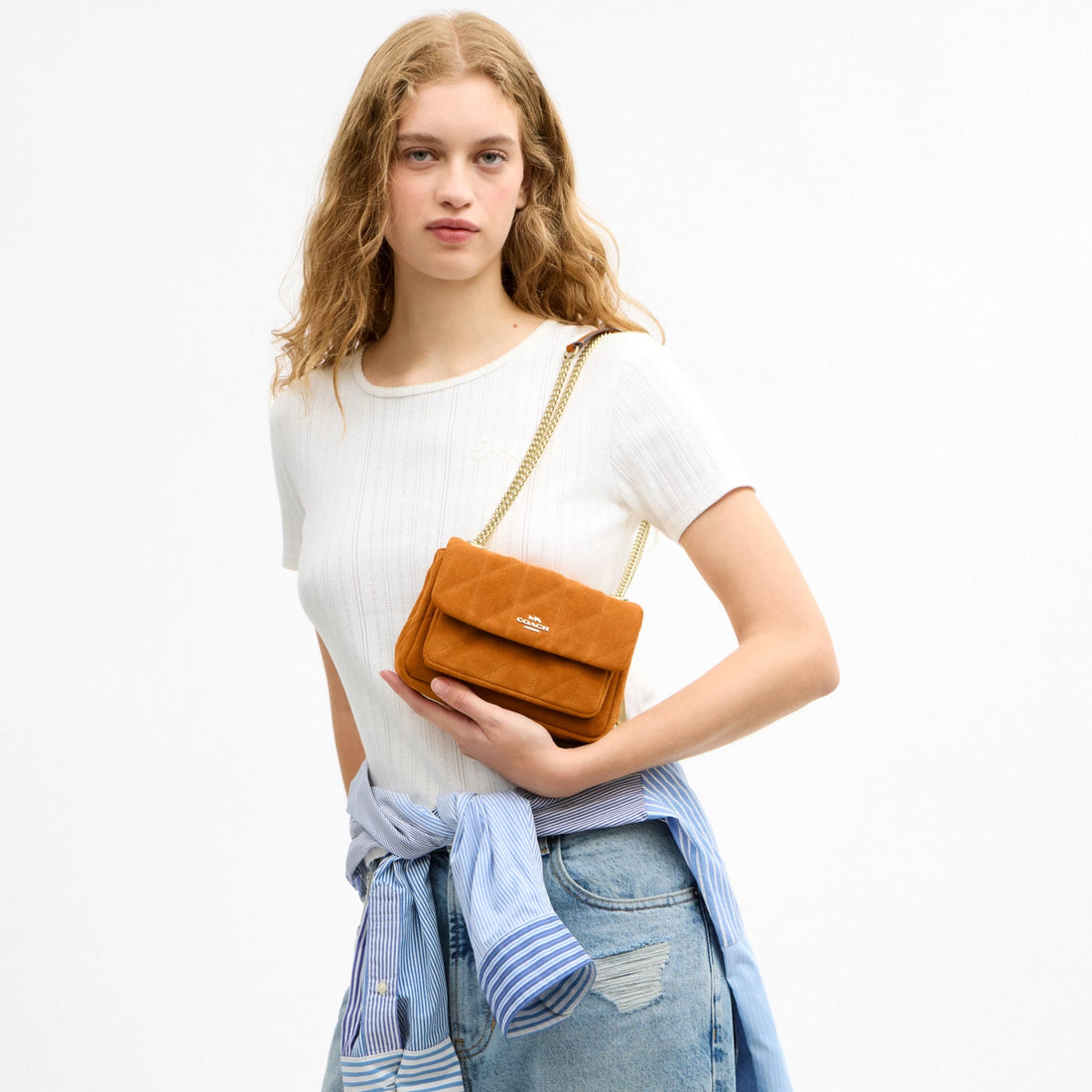 Coach Elodie Crossbody Bag 18 With Quilting - Gold/Marigold