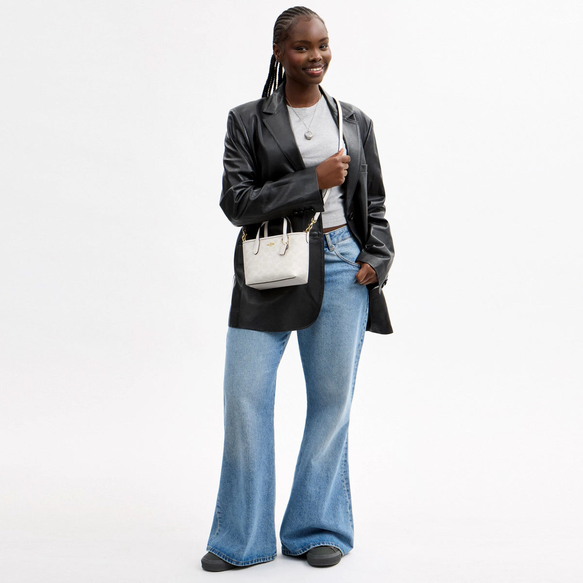 Coach City Mini Tote Bag In Signature Canvas - Gold/White/Chalk