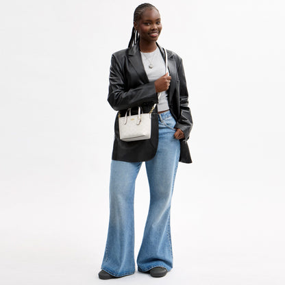 Coach City Mini Tote Bag In Signature Canvas - Gold/White/Chalk