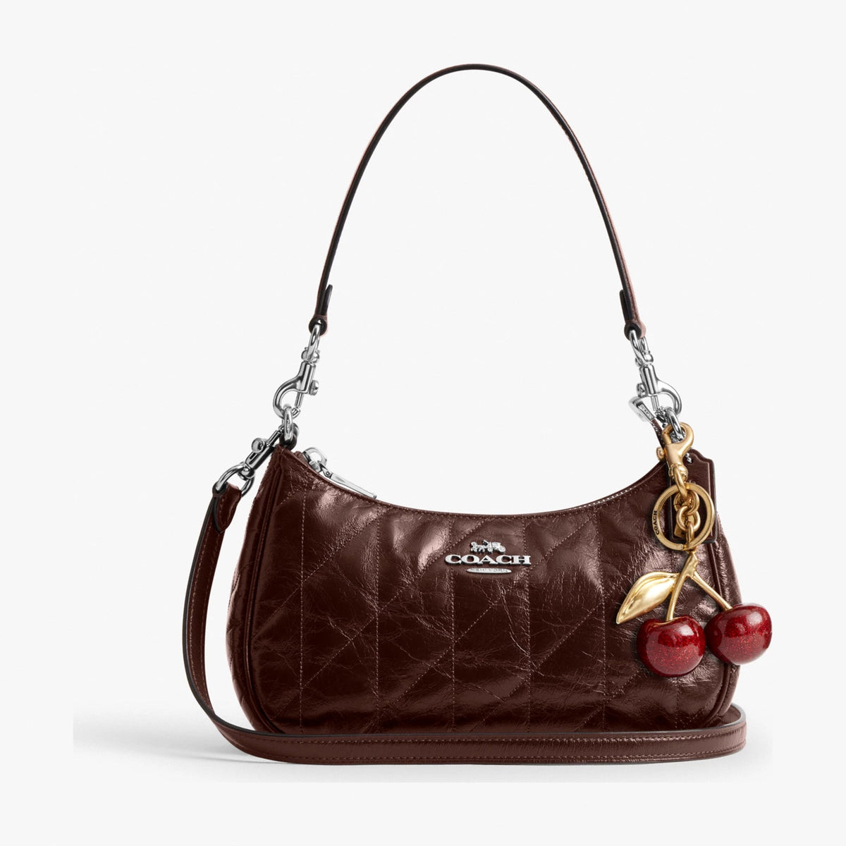 Coach Teri Shoulder Bag With Quilting - Silver/Maple