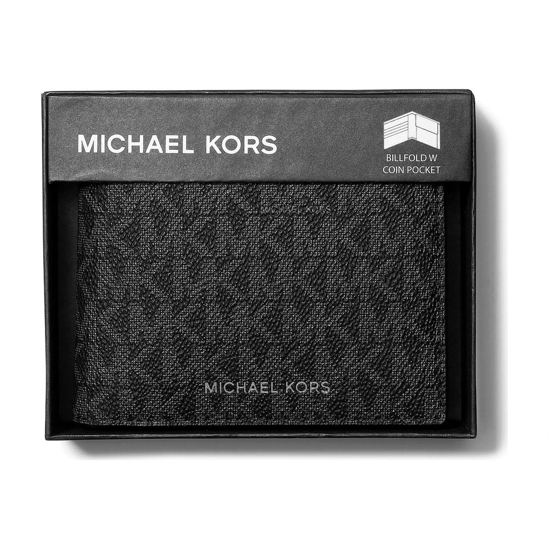 Michael Kors Cooper Logo Billfold Wallet With Coin Pouch - BLACK