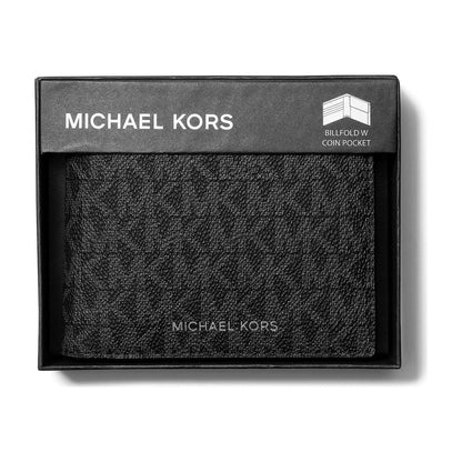 Michael Kors Cooper Logo Billfold Wallet With Coin Pouch - BLACK