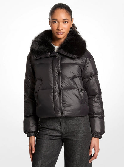 Michael Kors Sherpa Puffer Jacket - BLACK