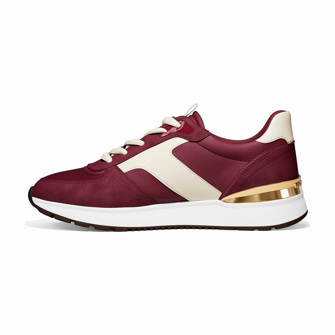 Michael Kors Remy Mixed-Media Trainer - MAROON
