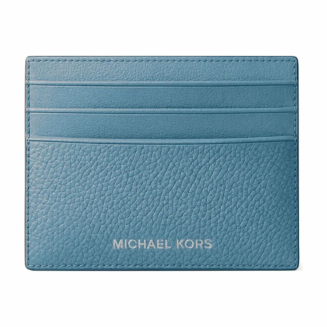 Michael Kors Cooper Pebbled Leather Card Case - DENIM