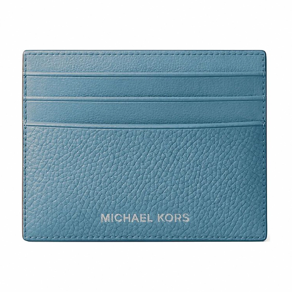Michael Kors Cooper Pebbled Leather Card Case - DENIM