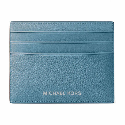 Michael Kors Cooper Pebbled Leather Card Case - DENIM