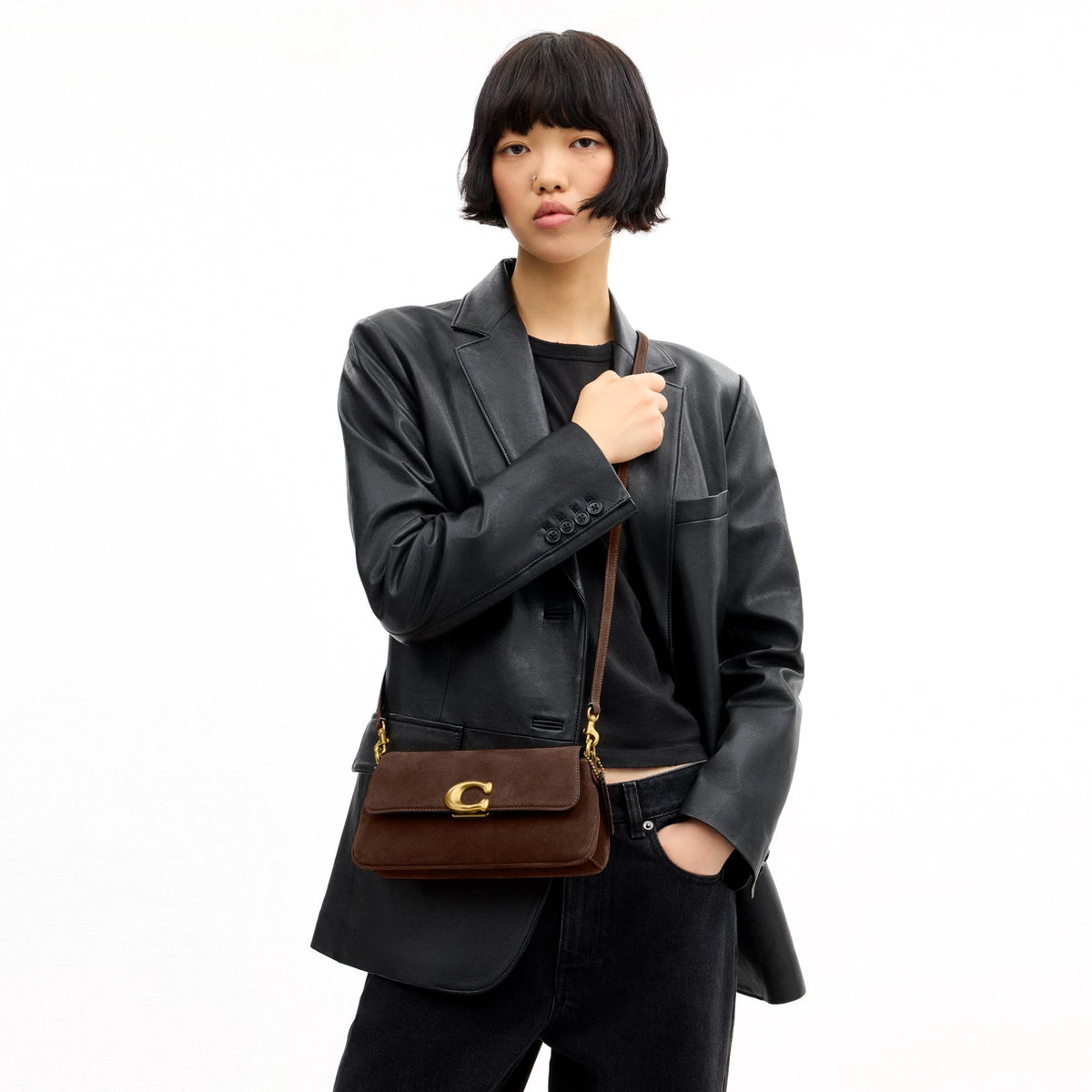 Coach Jet Shoulder Bag - Brass/Dark Chocolate
