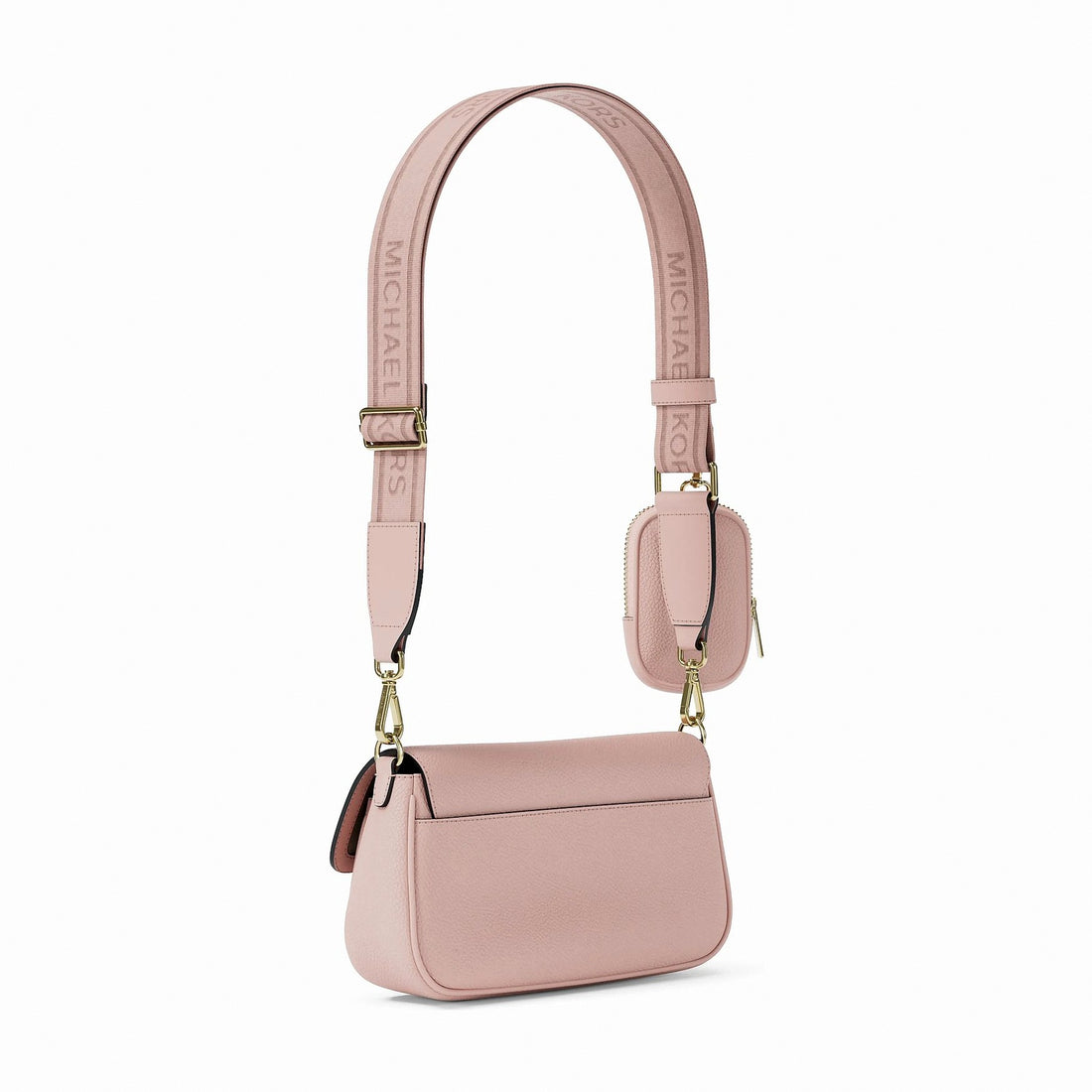Michael Kors Jet Set Travel Small Pebbled Leather Crossbody Bag With Pouch - POWDER BLUSH