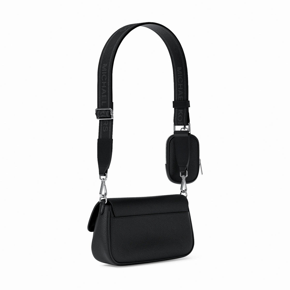 Michael Kors Jet Set Travel Small Pebbled Leather Crossbody Bag With Pouch - BLACK