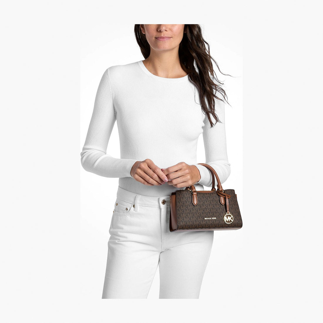Michael Kors Arden Small Signature Logo Messenger Bag - BROWN
