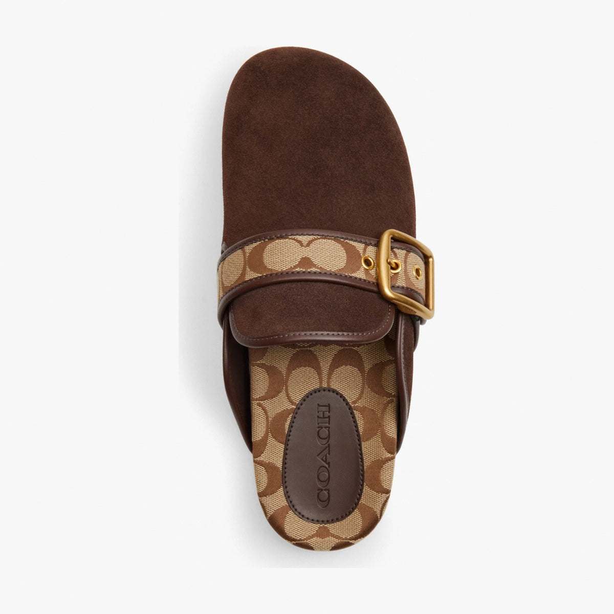 Coach Archival Buckle Clog With Signature Jacquard - Chocolate Brown