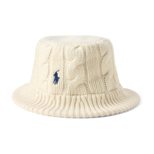 Polo Ralph Lauren Cable-Knit Wool-Blend Bucket Hat - Cream