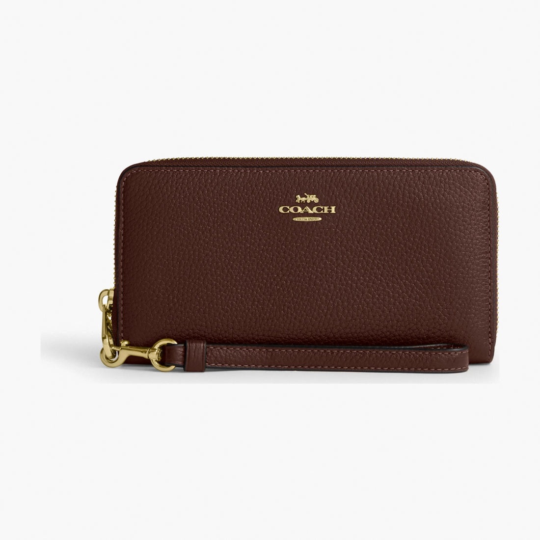 Coach Long Zip Around Wallet - Gold/Maple
