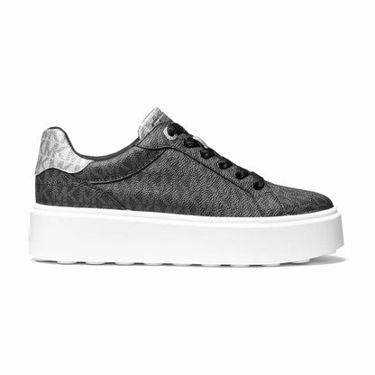 Michael Kors Romey Metallic Two-Tone Signature Logo Platform Sneaker - BLACK