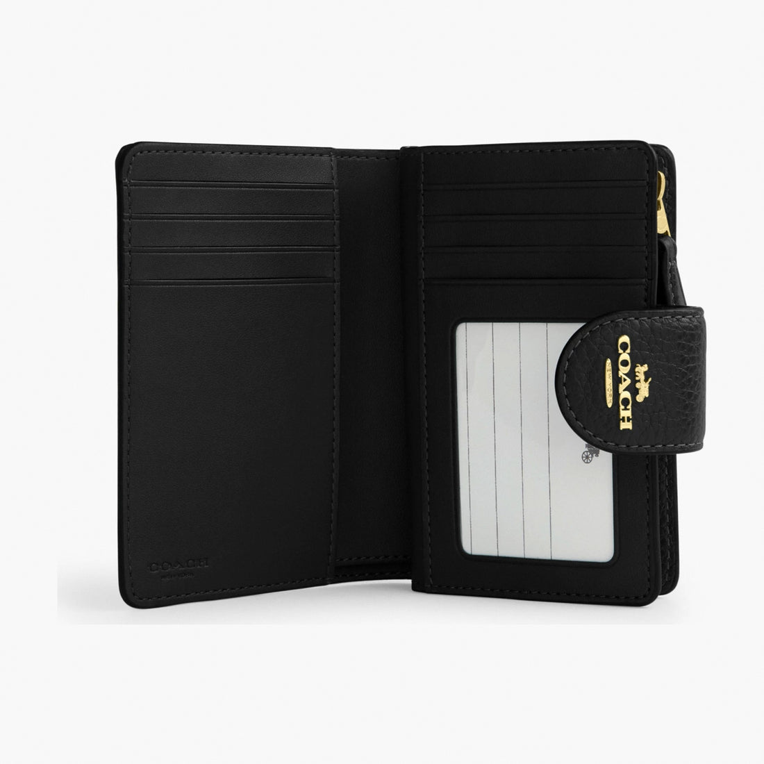 Coach Medium Corner Zip Wallet - Gold/Black