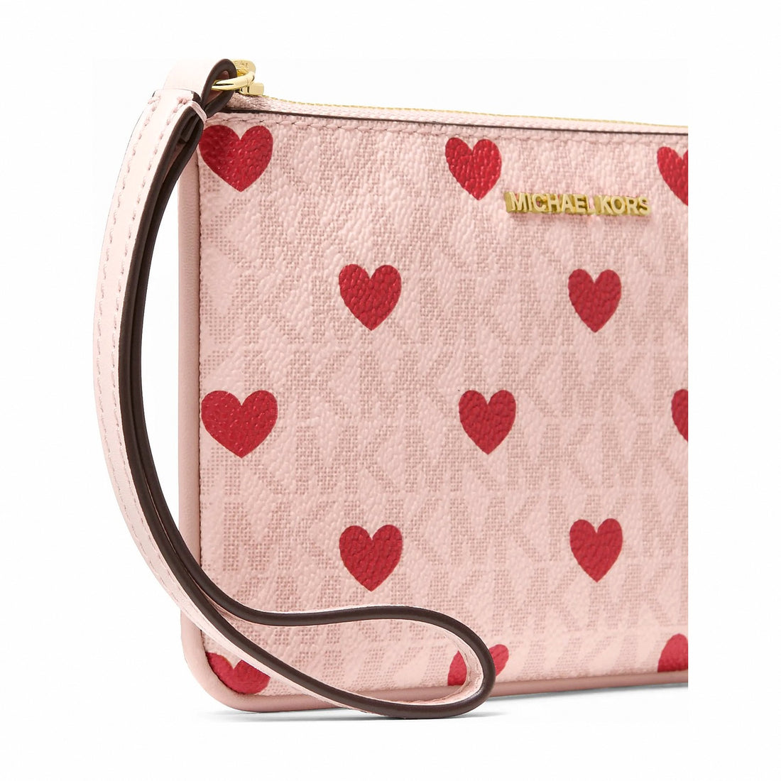 Michael Kors Jet Set Travel Small Printed Signature Logo Wristlet - POWDER BLUSH