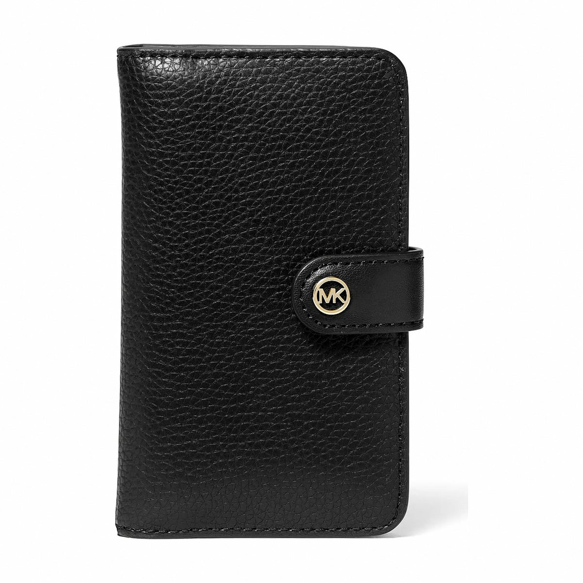Michael Kors Jet Set Travel Medium Pebbled Leather Billfold Wallet - BLACK