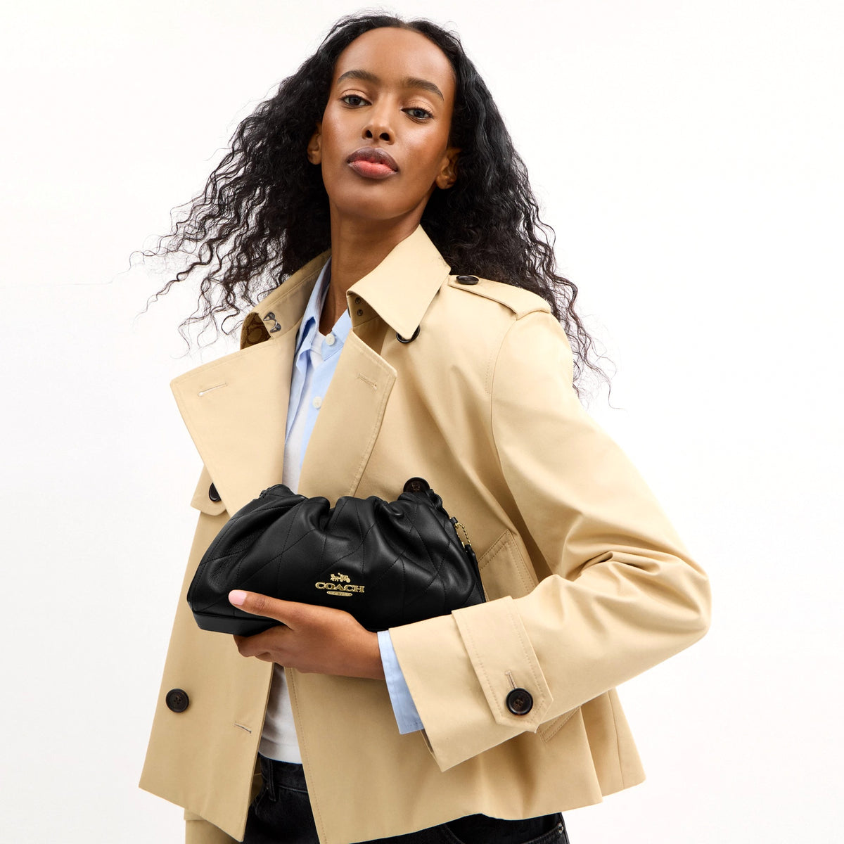 Coach Faye Shoulder Bag With Quilting - Gold/Black