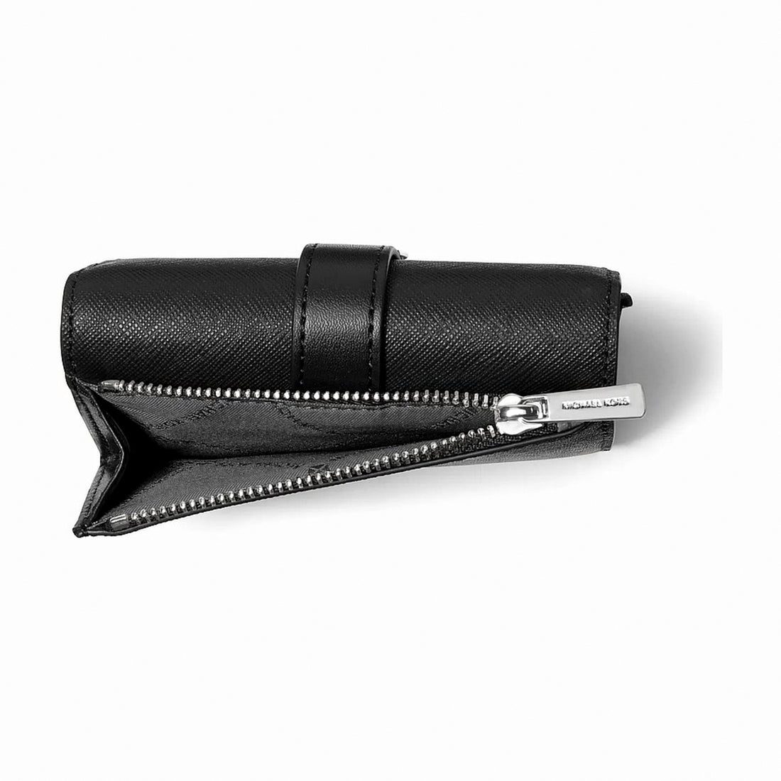 Michael Kors Greenwich Medium Leather Trifold Wallet - BLACK