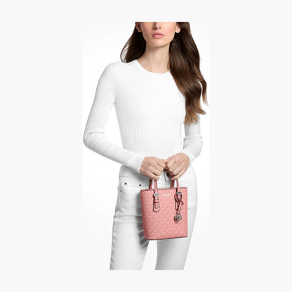 Michael Kors Voyager Extra-Small Signature Logo Convertible Crossbody Bag - SUNSET ROSE