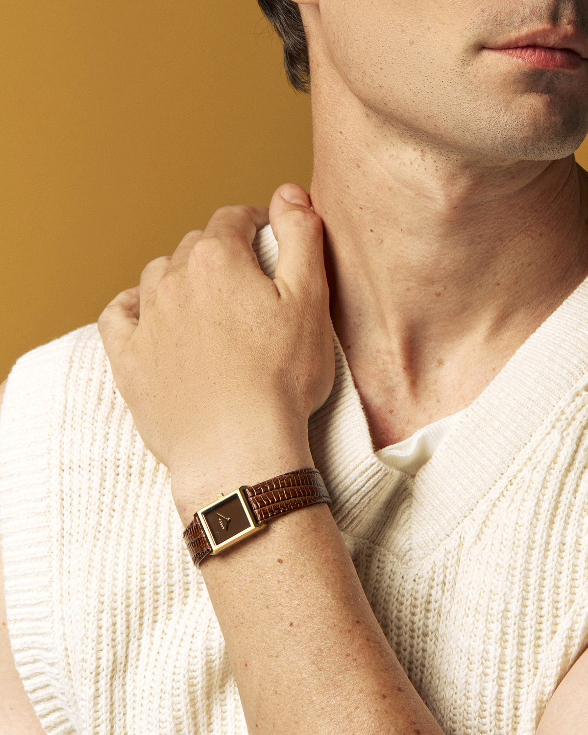 BREDA Virgil (Lizard Embossed) - Gold/Brown