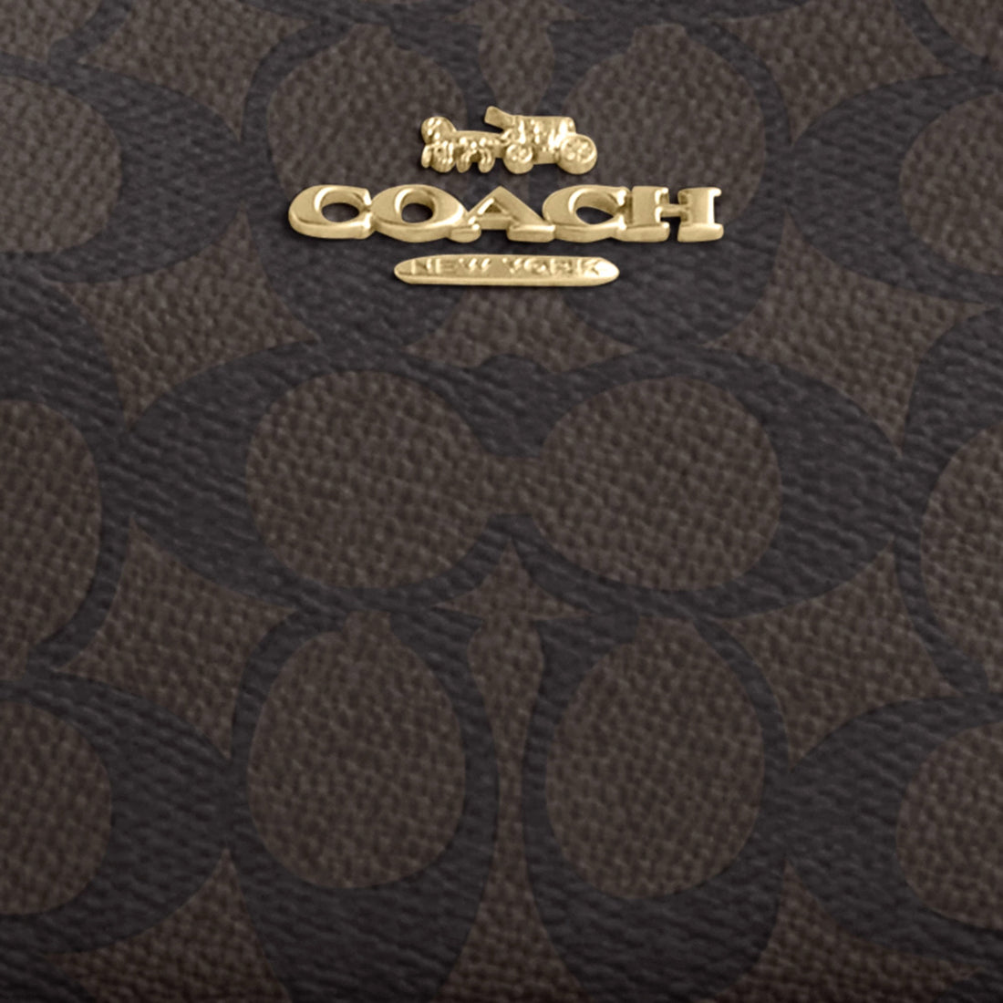 Coach Teri Mini Crossbody Bag In Signature Canvas - Gold/Walnut/Black