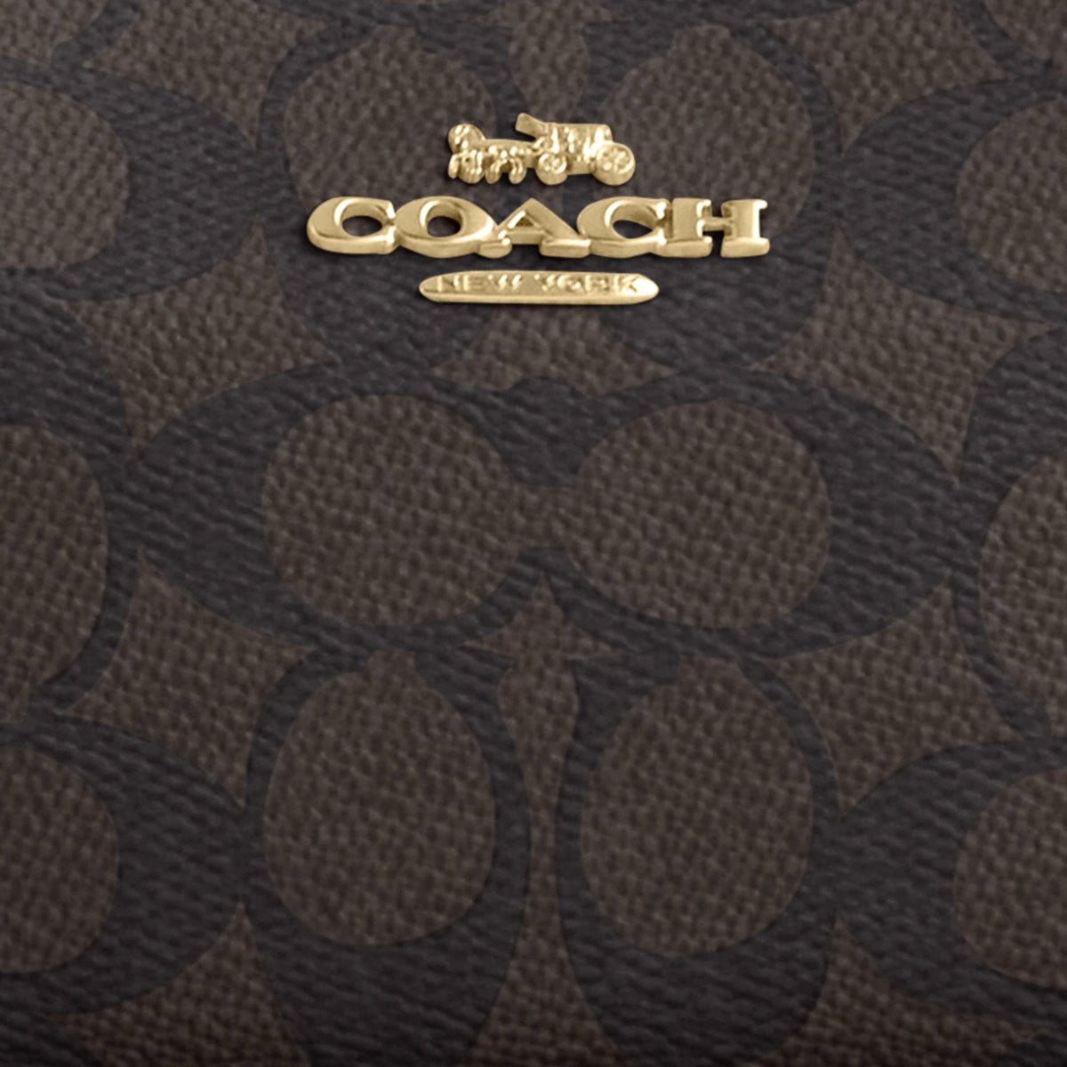 Coach Teri Mini Crossbody Bag In Signature Canvas - Gold/Walnut/Black