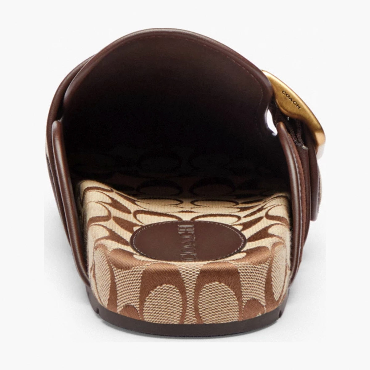 Coach Archival Buckle Clog With Signature Jacquard - Chocolate Brown