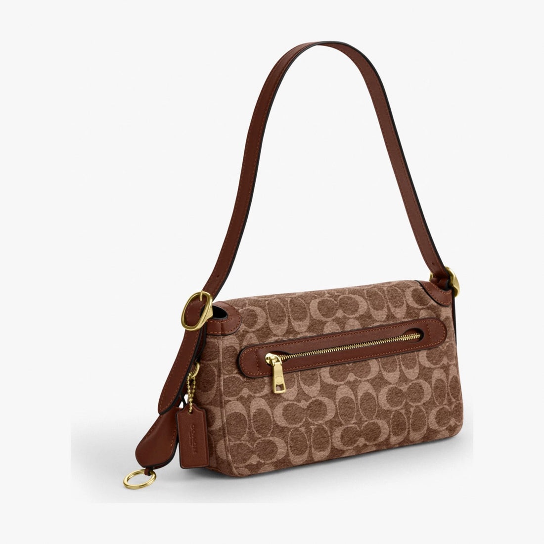 Coach Etta Small Flap Shoulder Bag In Signature Chenille - Gold/Light Khaki/Vintage Brown