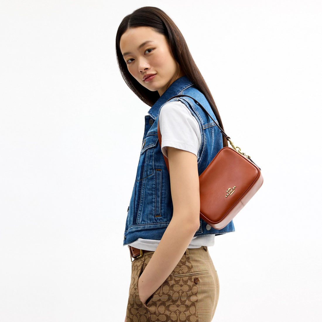 Coach Mini Carey Crossbody Bag - Gold/Cinnamon
