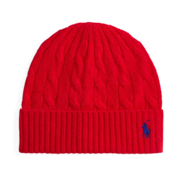 Polo Ralph Lauren Cable-Knit Wool-Cashmere Beanie - RL Red