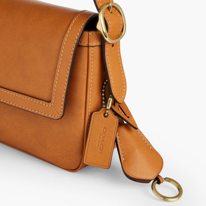Coach Etta Small Flap Shoulder Bag - Gold/Brown