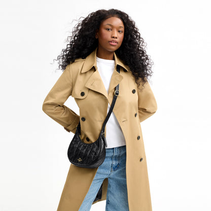 Coach Emily Shoulder Bag With Quilting - Gold/Black
