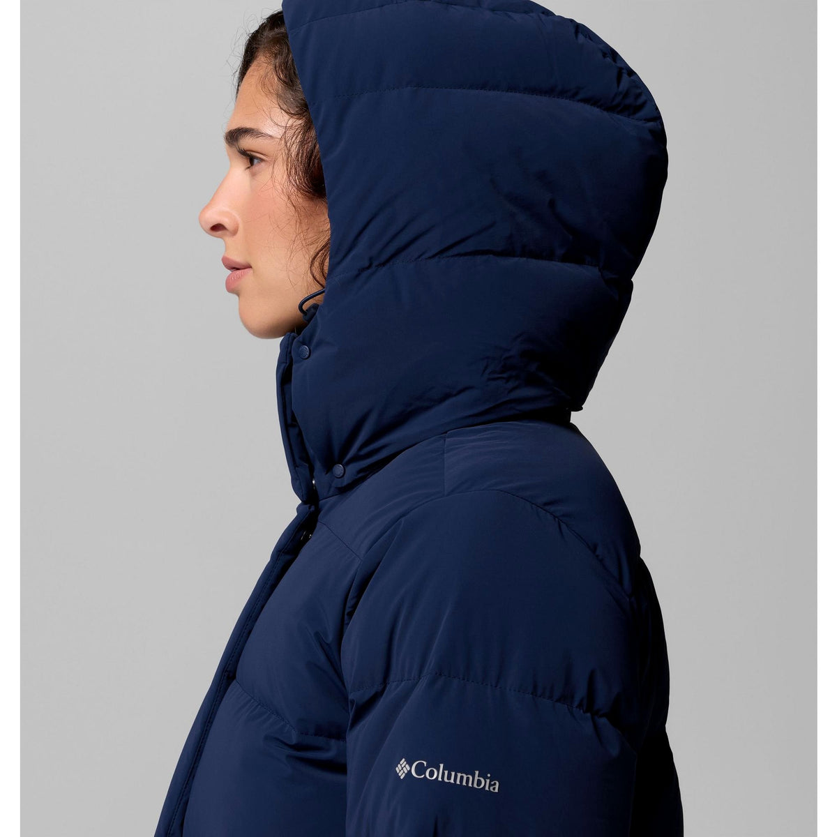 Columbia Women's Amaze Puff Mid Hooded Jacket - Collegiate Navy Matte