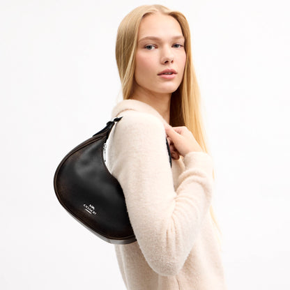 Coach Emily Shoulder Bag In Loved Leather - Silver/Black Brown