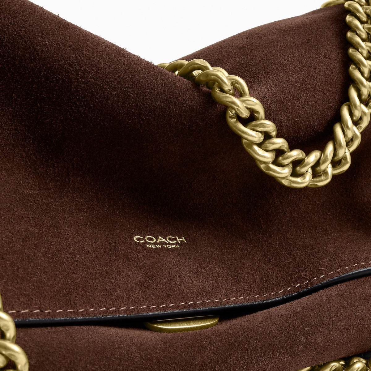 Coach Chelsea Shoulder Bag 30 With Chain - Brass/Dark Chocolate