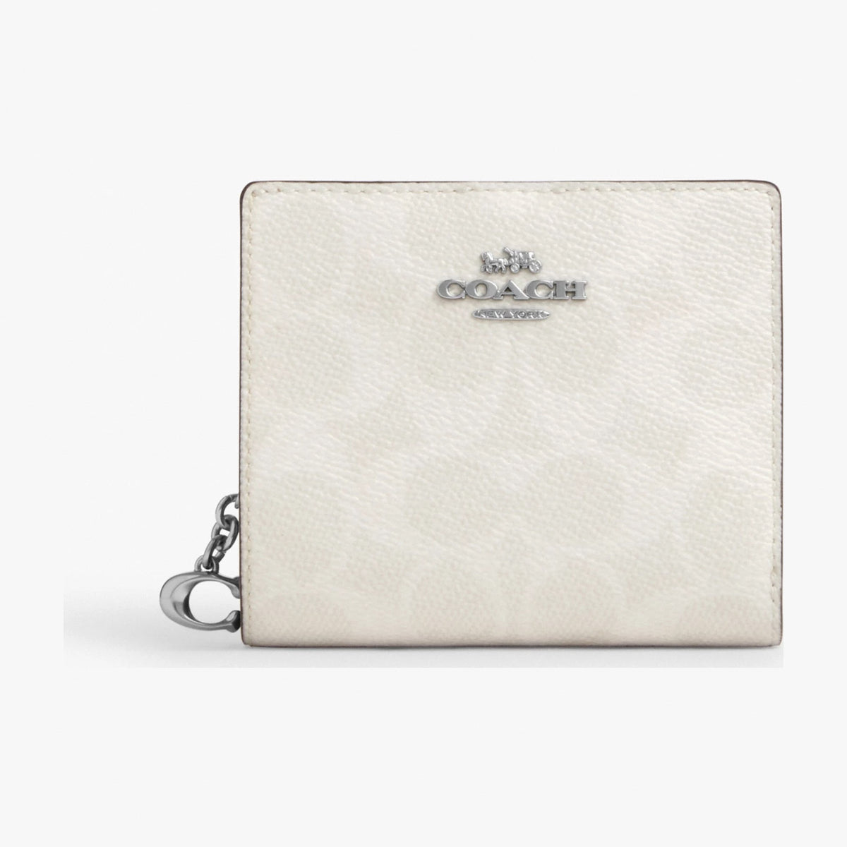 Coach Snap Wallet In Signature Canvas - Silver/White/Chalk