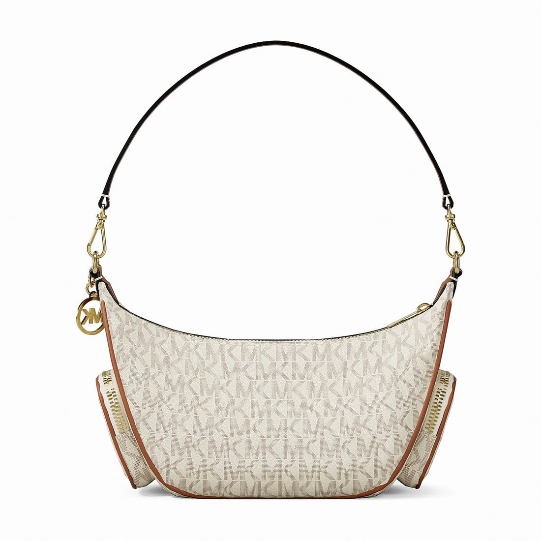 Michael Kors Merritt Small Signature Logo Convertible Shoulder Bag - VANILLA