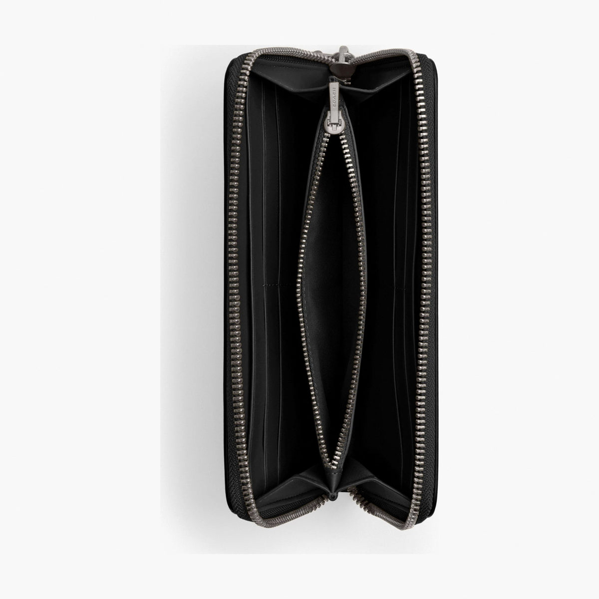 Coach Essential Slim Accordion Zip Wallet - Silver/Black