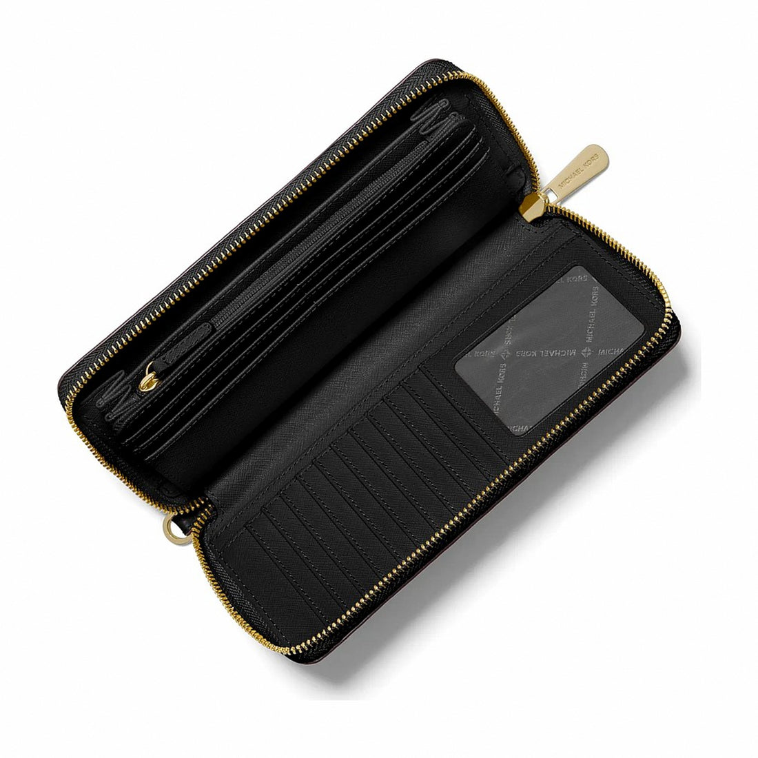 Michael Kors Jet Set Travel Large Pebbled Leather Wristlet - BLACK